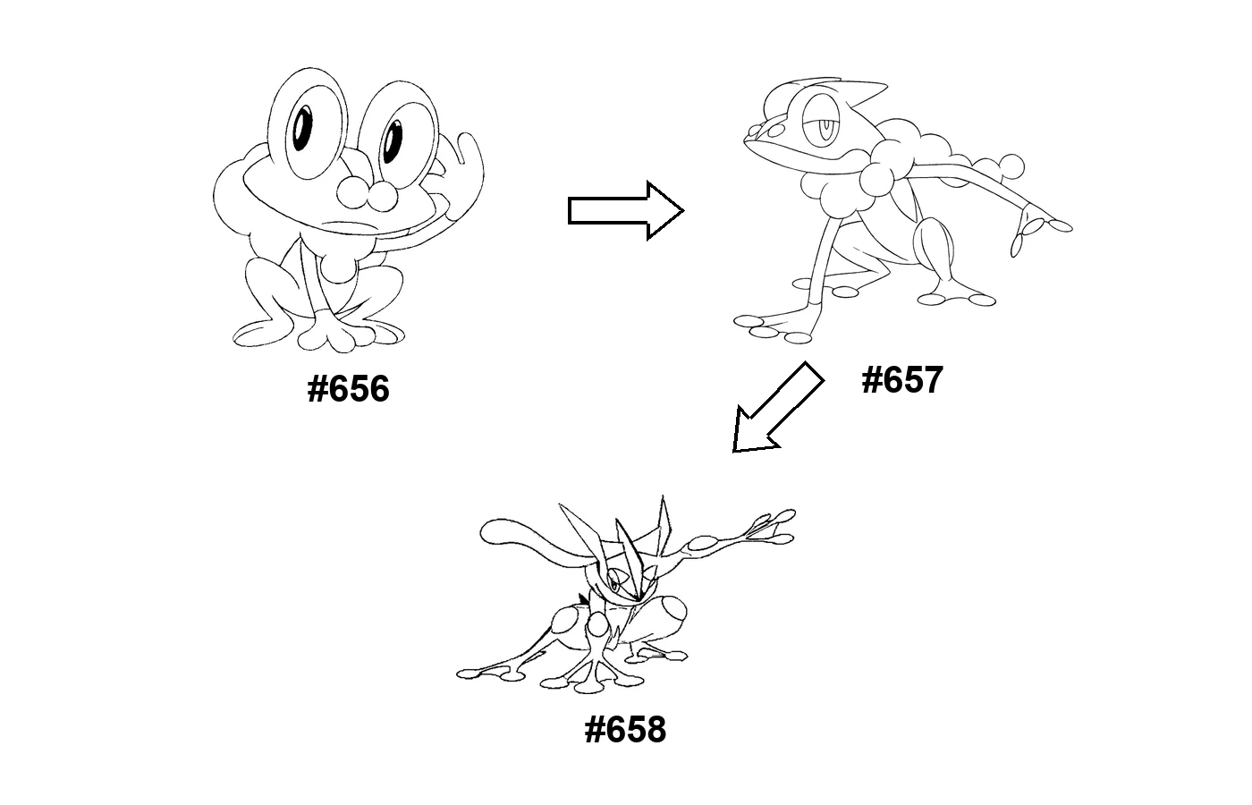 Pokémon evolution coloring page Froakie