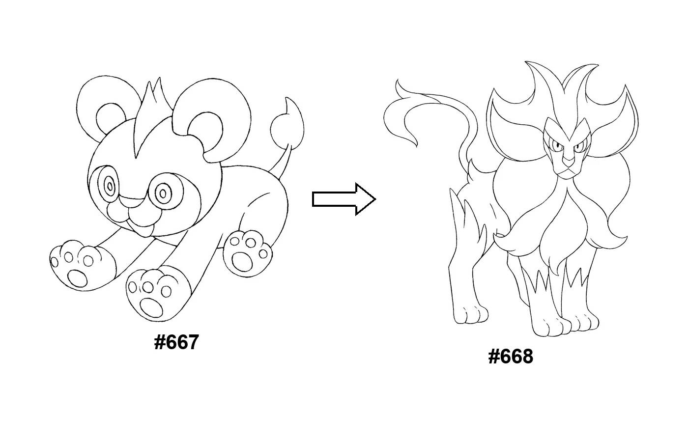 Pokémon evolution coloring page Litleo