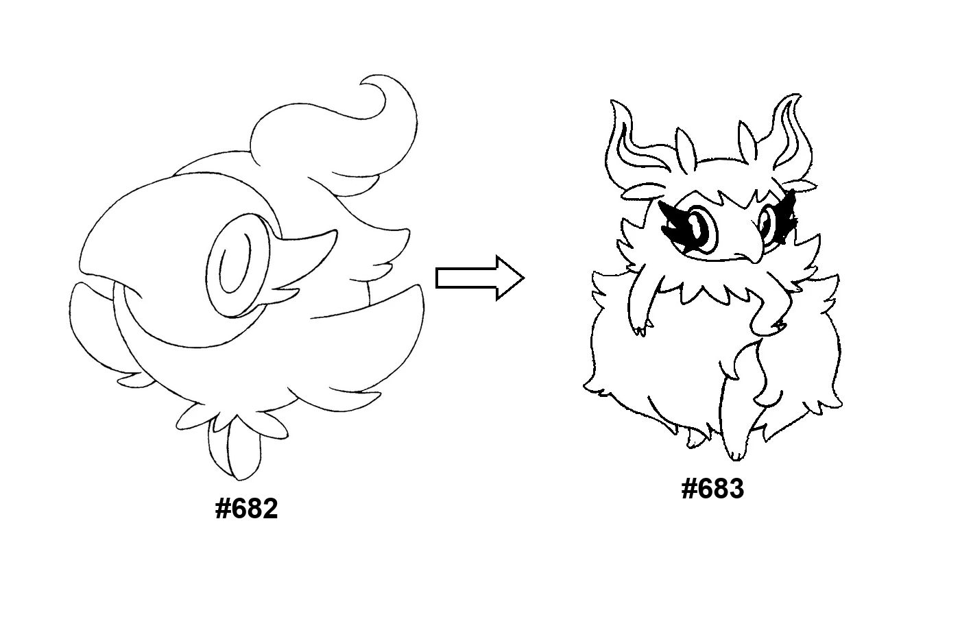 Pokémon evolution coloring page Spritzee