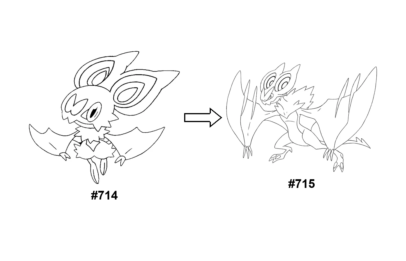 Pokémon evolution coloring page Noibat