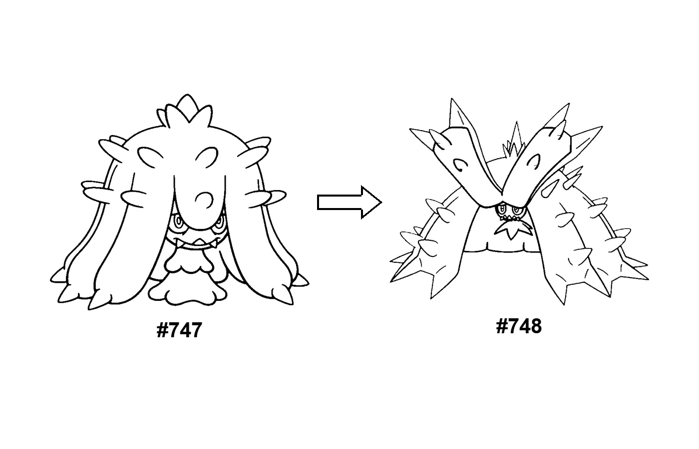 Pokémon evolution coloring page Mareanie