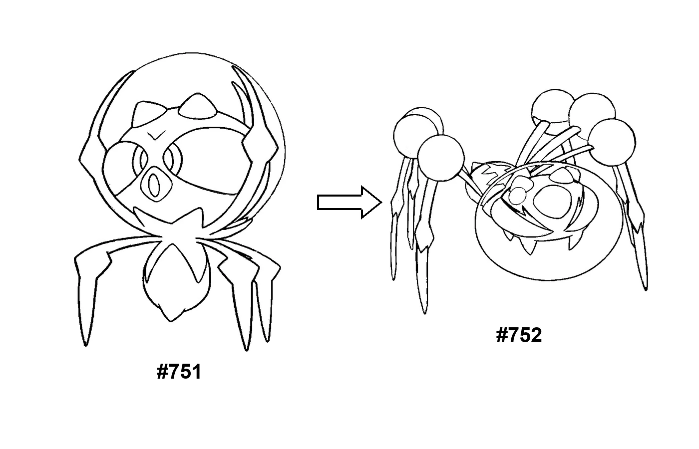 Pokémon evolution coloring page Dewspider