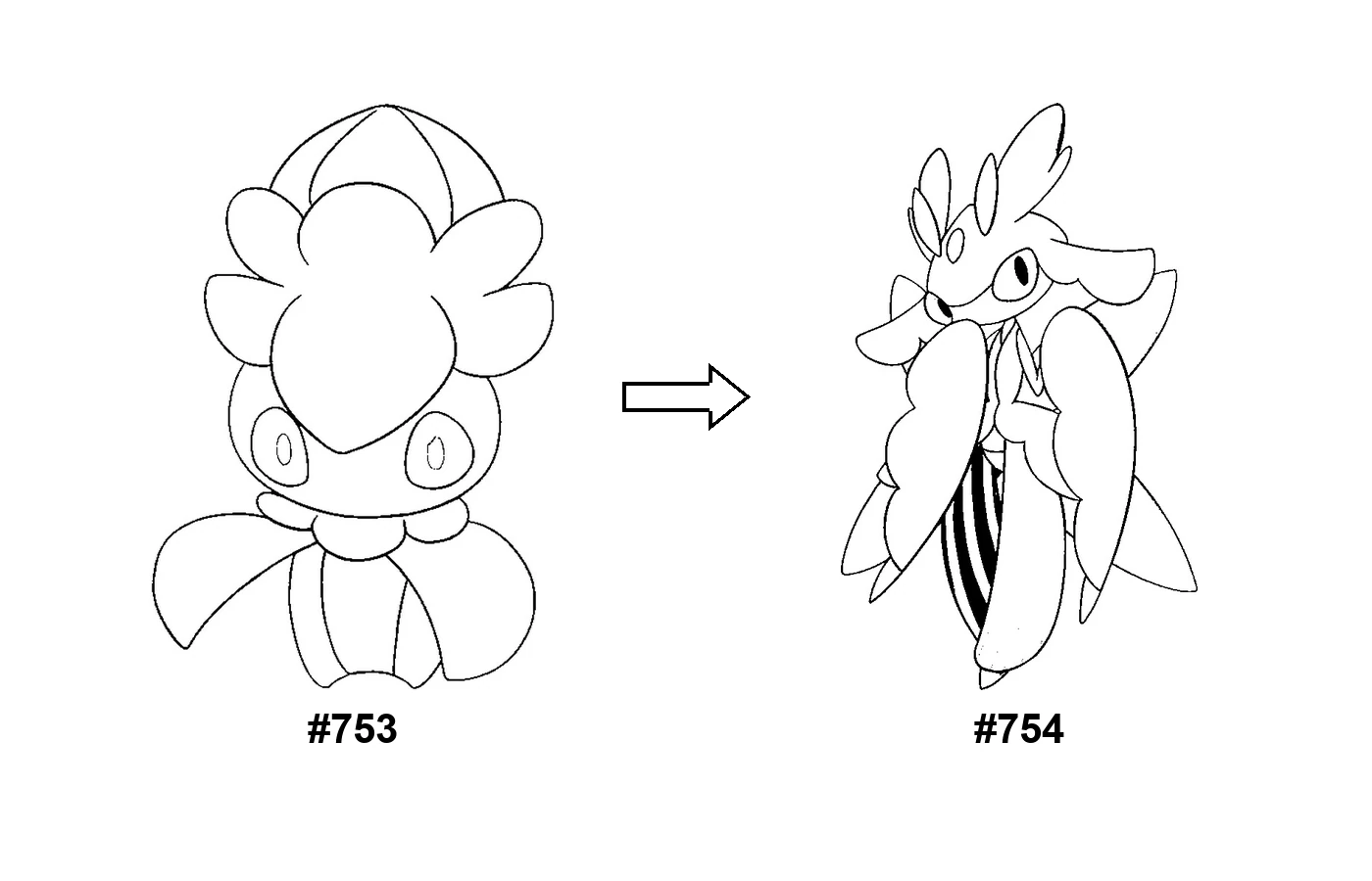 Pokémon evolution coloring page Fomantis