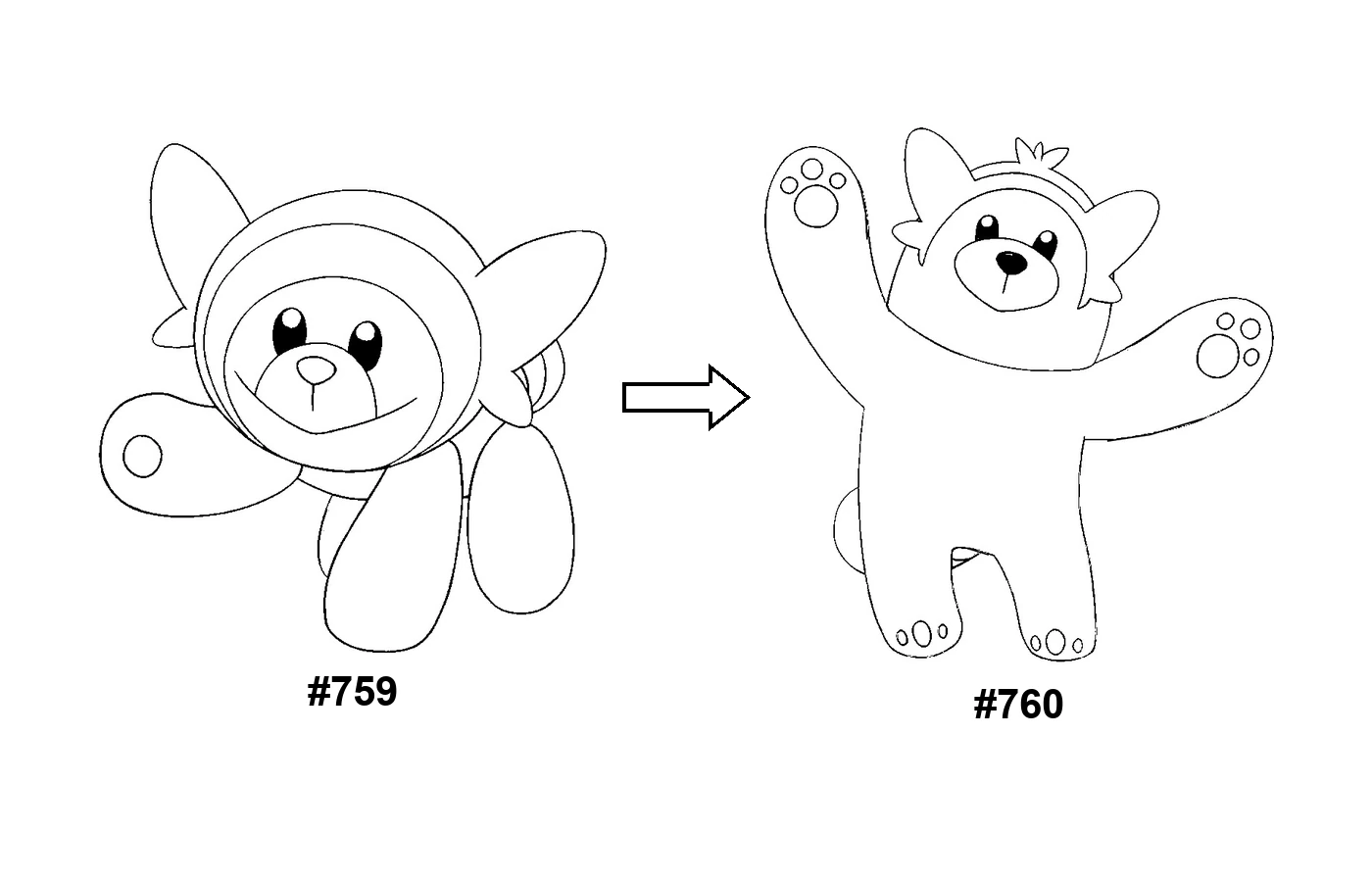 Pokémon evolution coloring page Stufful