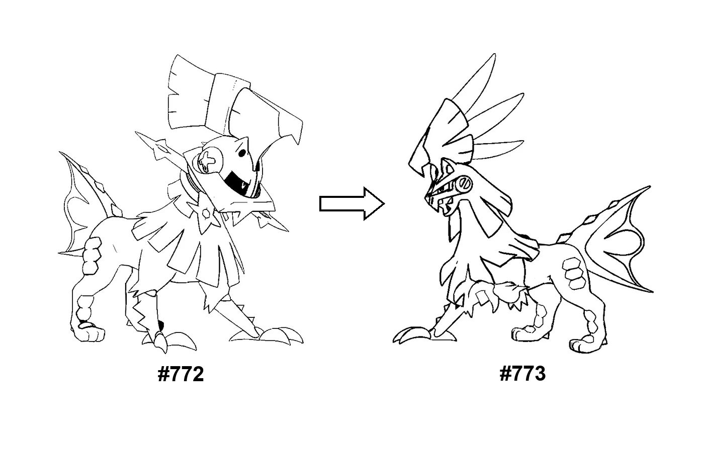 Pokémon evolution coloring page Type: Null