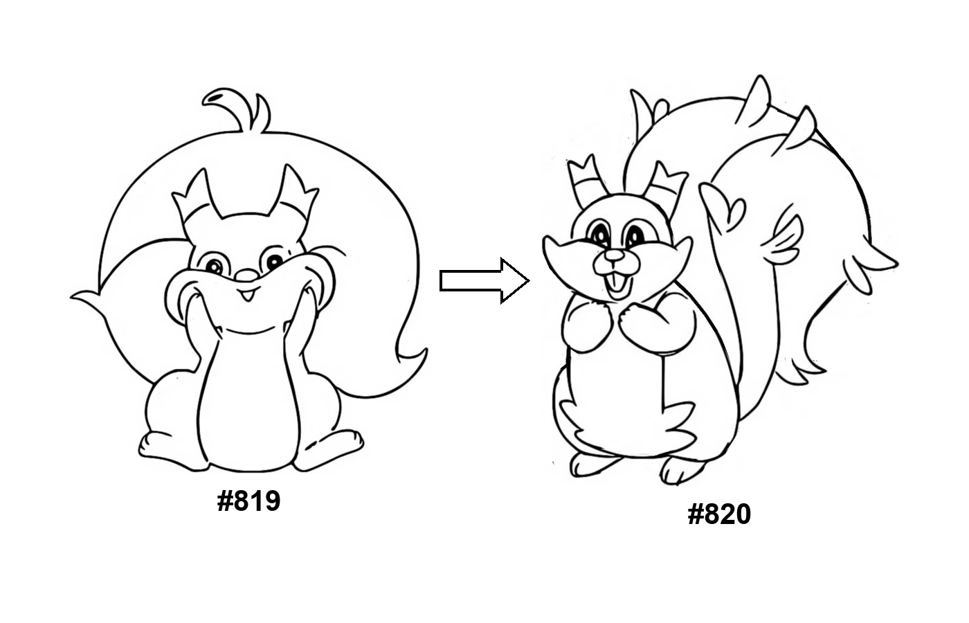 Pokémon evolution coloring page Skwovet
