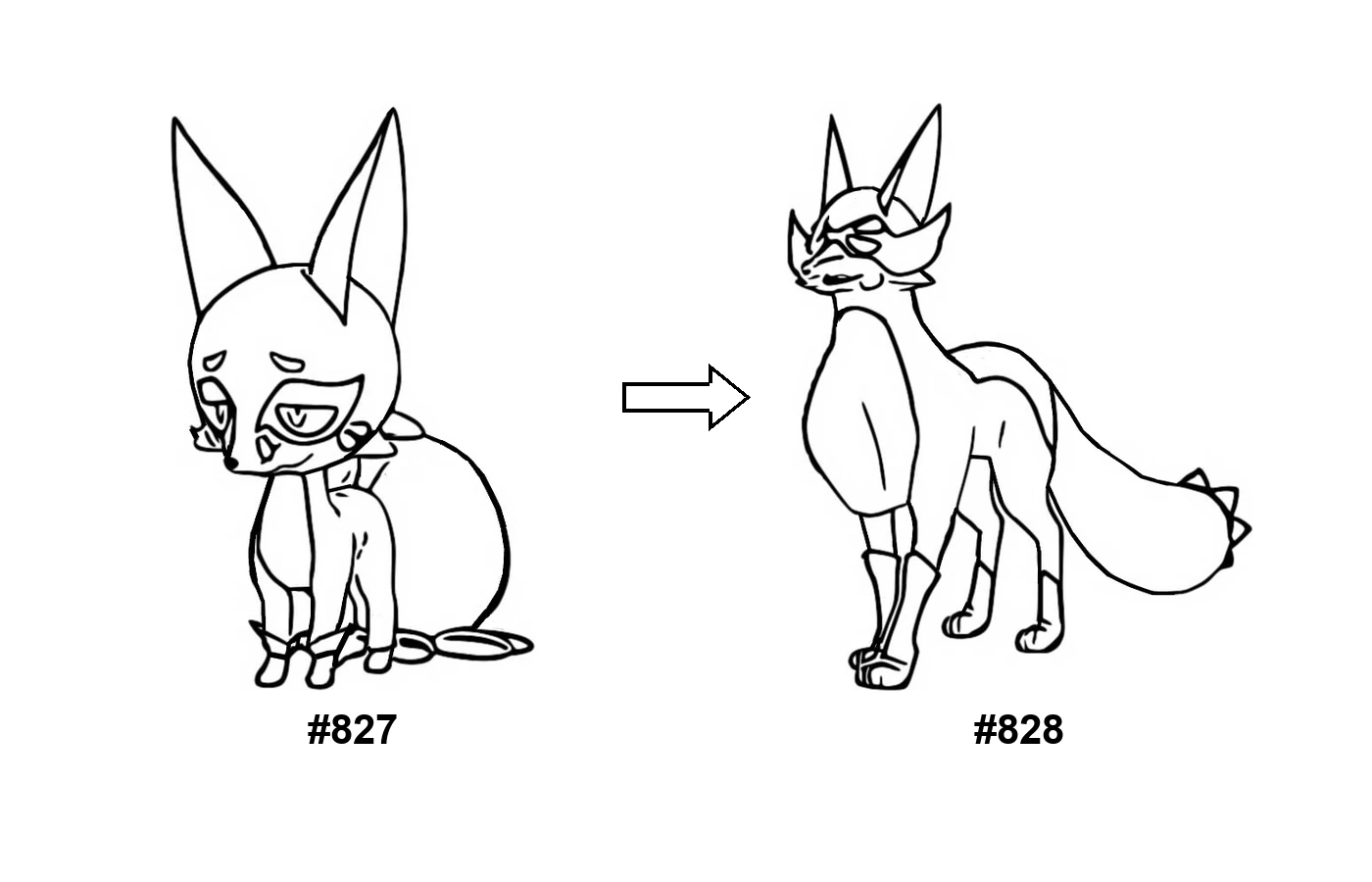 Pokémon evolution coloring page Nickit