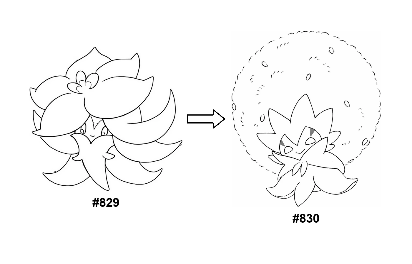 Pokémon evolution coloring page: Gossifleur, Eldegoss