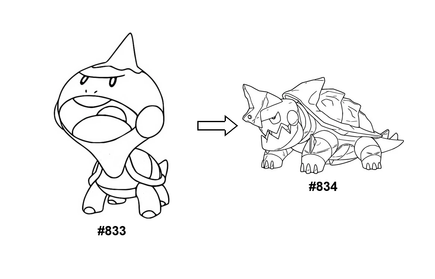 Pokémon evolution coloring page Chewtle