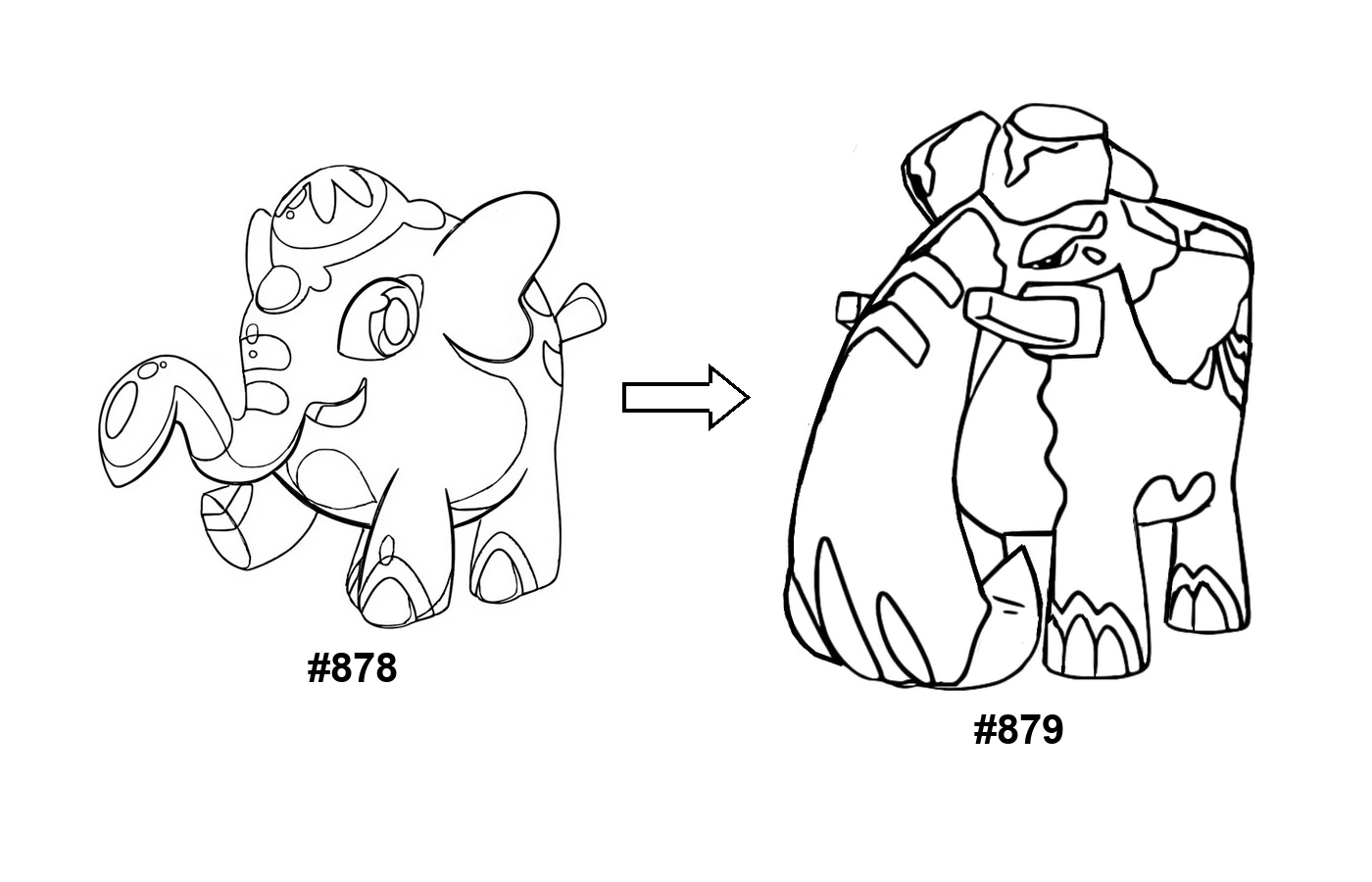 Pokémon evolution coloring page Cufant