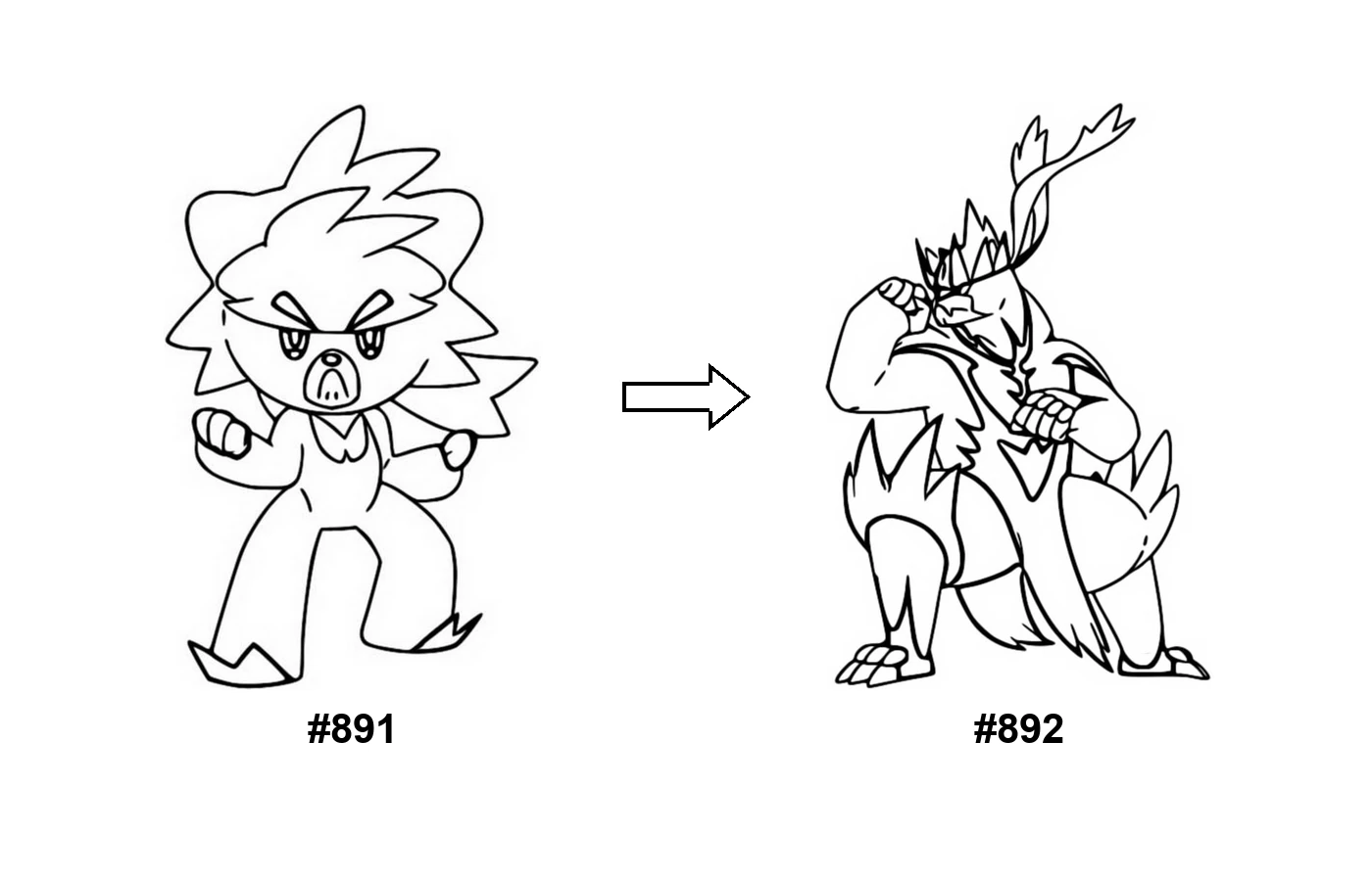 Pokémon evolution coloring page Kubfu