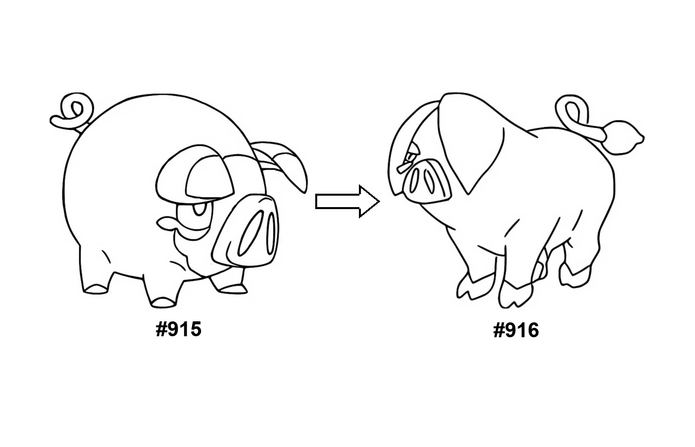 Pokémon evolution coloring page Lechonk
