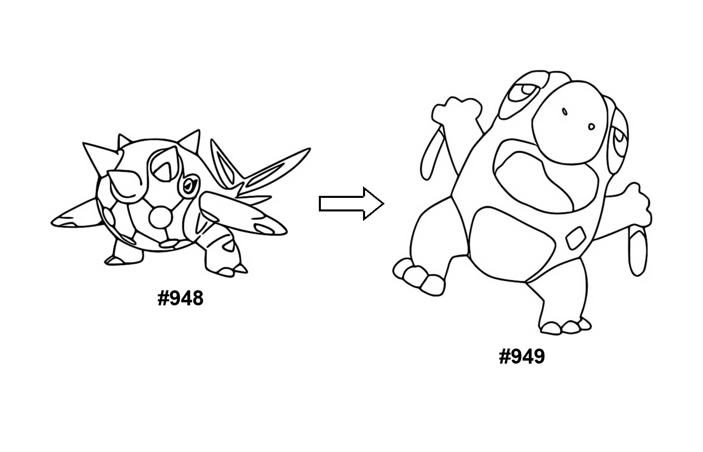 Pokémon evolution coloring page Cetitan