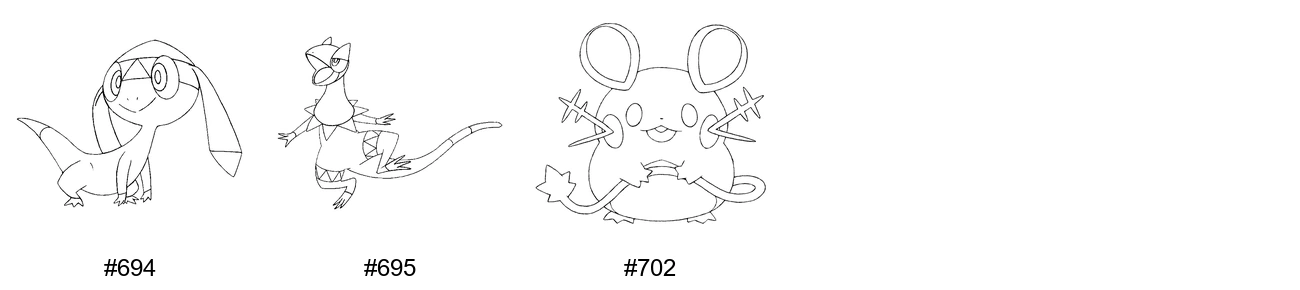 Sähkö-tyypin Pokémon-värityskuvat - Sukupolvi 6 - Helioptile, Heliolisk, Dedenne